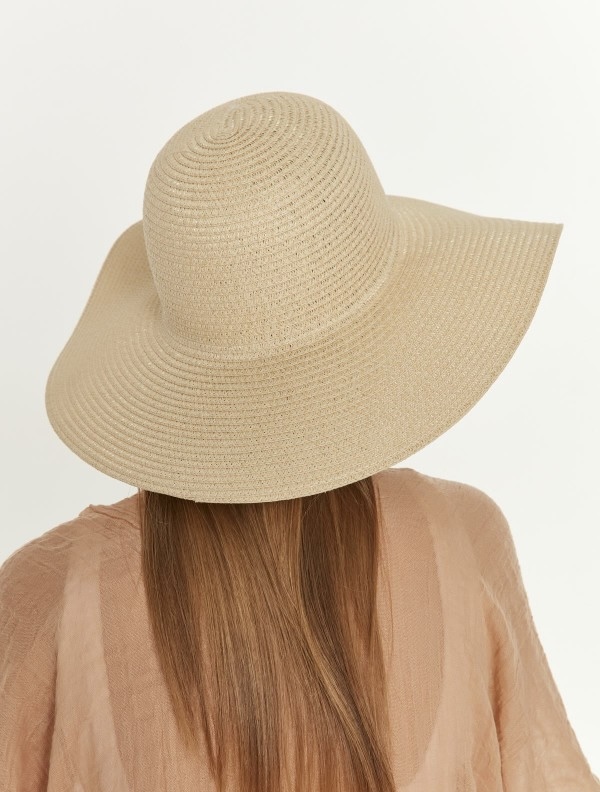 14232-Beige Wide Straw Hat