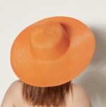 14232-Orange Wide Straw Hat