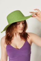 14232-Green Wide Straw Hat