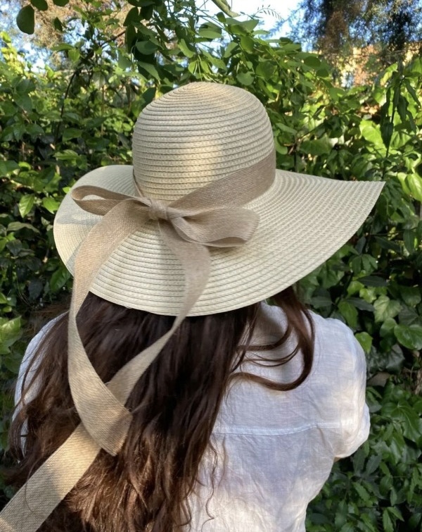 14232-32 Rope Bow Beige Wide Straw Hat