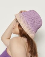 14404-Handmade Lilac Straw Hat