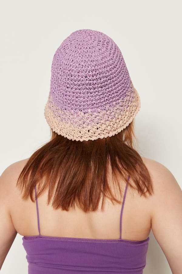 14404-Handmade Lilac Straw Hat