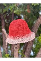14404-Handmade Red Straw Hat