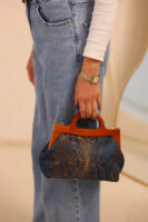JOPHIEL Turkish Wooden Bursted Fabric Bag With Chain, Clutch, Shoulder Bag