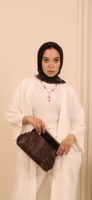 JOPHIEL Turkish Wooden Bursted Fabric Bag With Chain, Clutch, Shoulder Bag