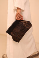 JOPHIEL Turkish Wooden Bursted Fabric Bag With Chain, Clutch, Shoulder Bag