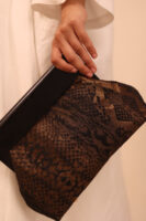 JOPHIEL Turkish Wooden Bursted Fabric Bag With Chain, Clutch, Shoulder Bag