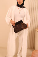 JOPHIEL Turkish Wooden Bursted Fabric Bag With Chain, Clutch, Shoulder Bag