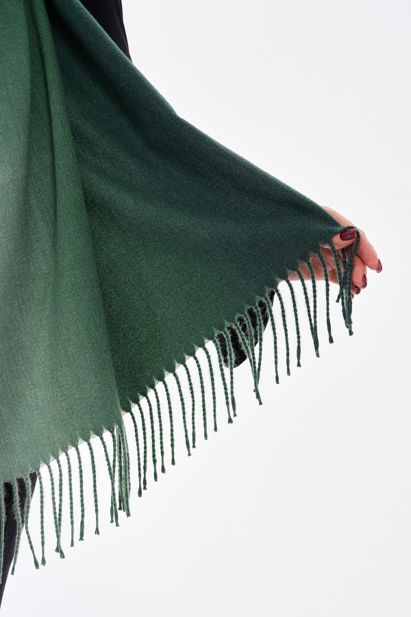 Luxurious Soft Turkish Cashmere Thick Shawl-Gradient Green