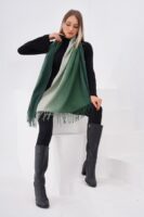 Luxurious Soft Turkish Cashmere Thick Shawl-Gradient Green
