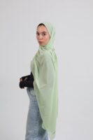 Natural Chiffon Scarf-Pistachio