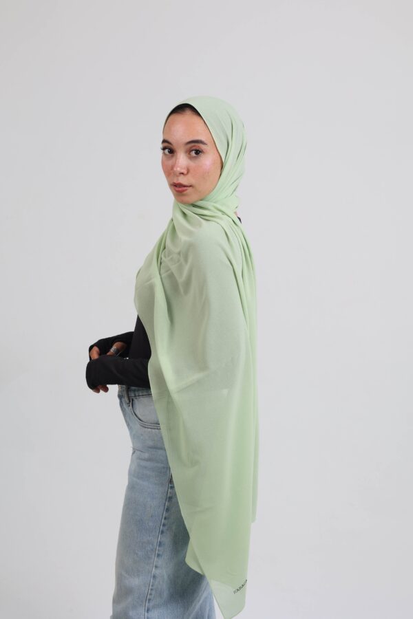 Natural Chiffon Scarf-Pistachio