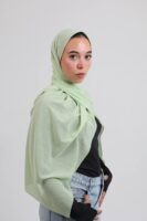 Natural Chiffon Scarf-Pistachio