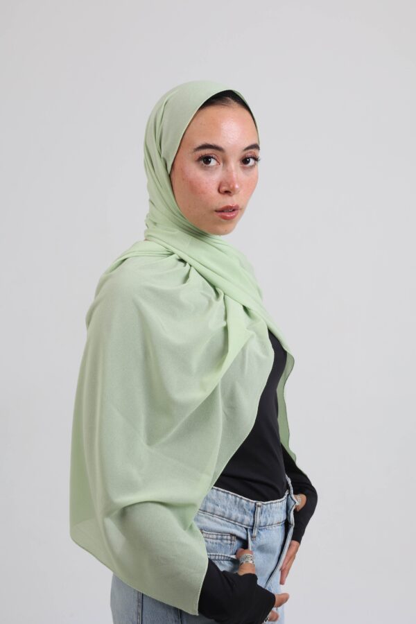 Natural Chiffon Scarf-Pistachio