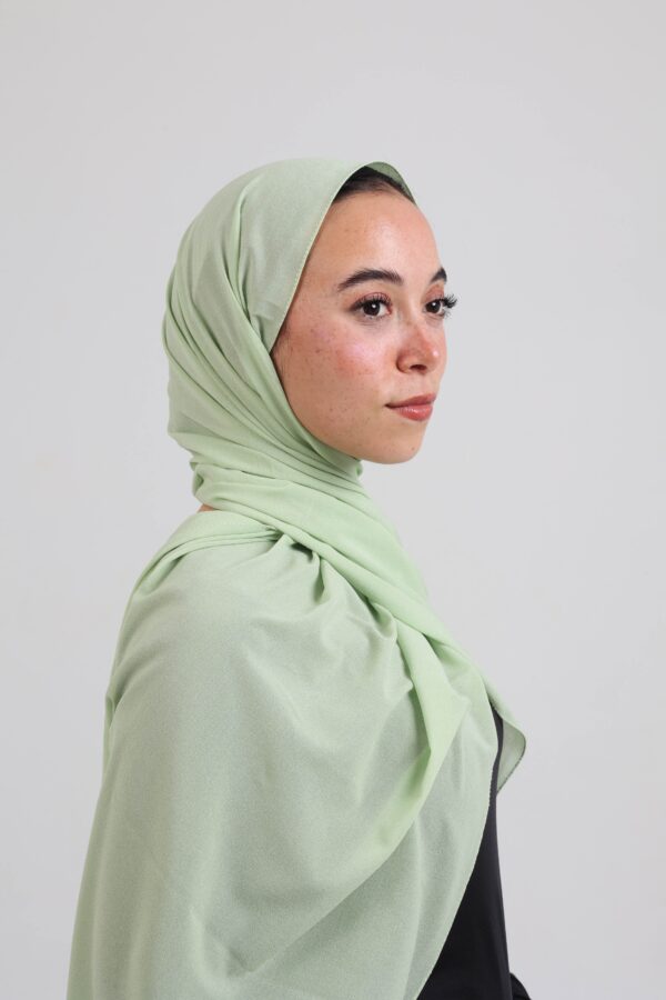 Natural Chiffon Scarf-Pistachio