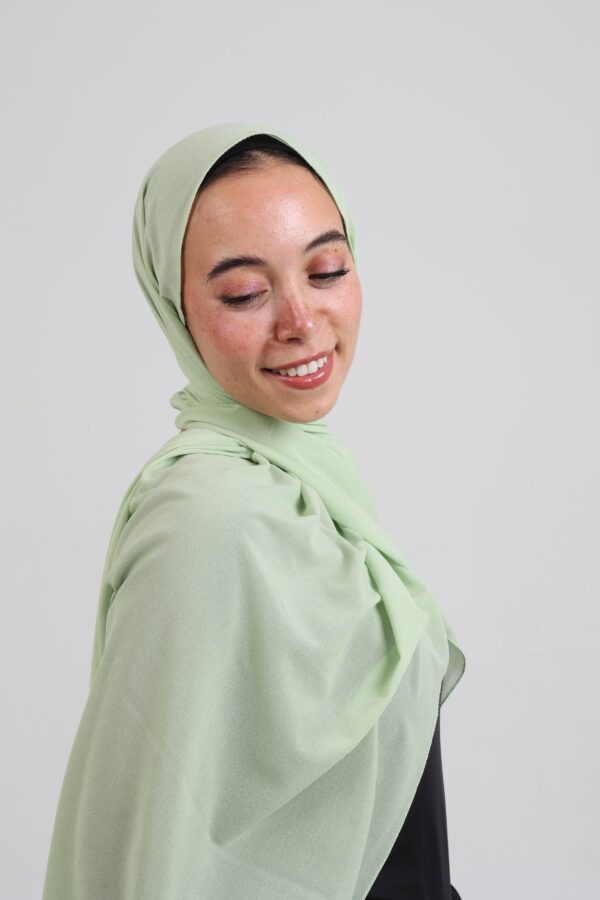 Natural Chiffon Scarf-Pistachio