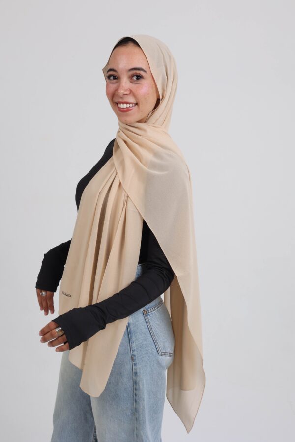 Natural Chiffon Scarf-Beige