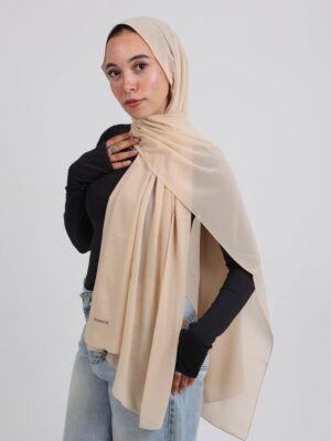 Natural Chiffon Scarf-Beige
