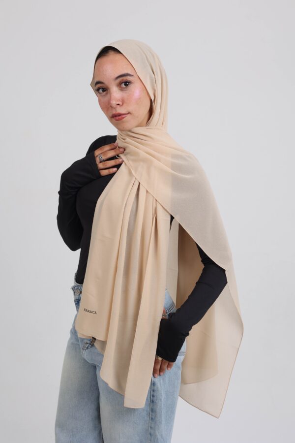 Natural Chiffon Scarf-Beige