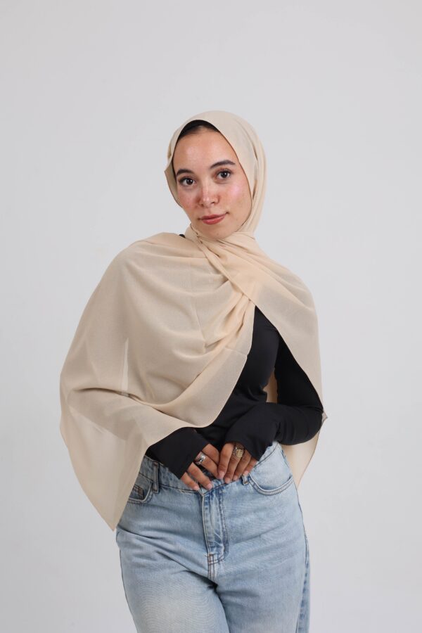 Natural Chiffon Scarf-Beige