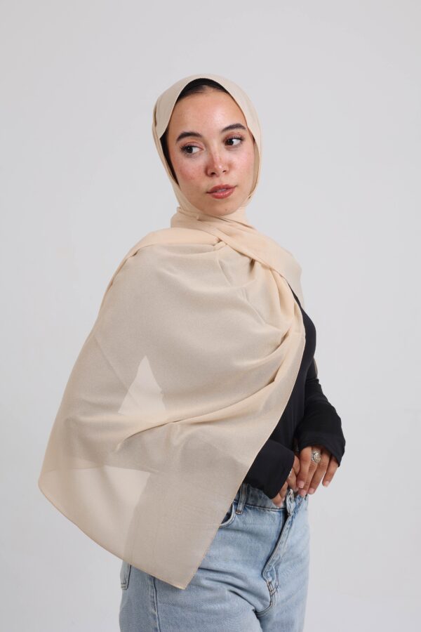 Natural Chiffon Scarf-Beige