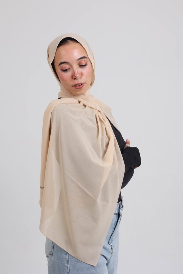 Natural Chiffon Scarf-Beige