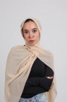 Natural Chiffon Scarf-Beige