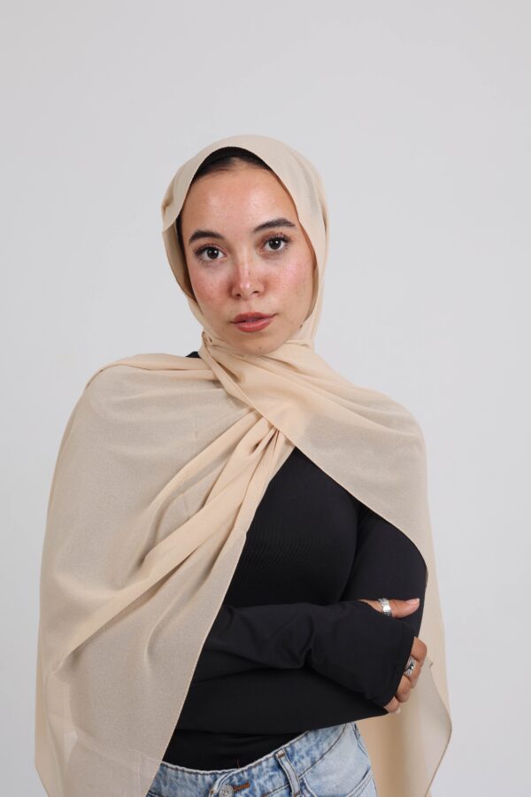 Natural Chiffon Scarf-Beige