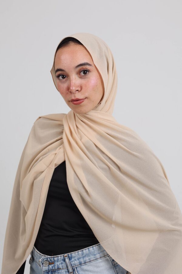 Natural Chiffon Scarf-Beige