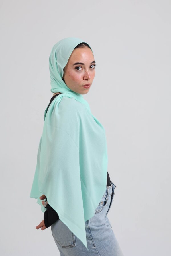 Natural Chiffon Scarf-Mint