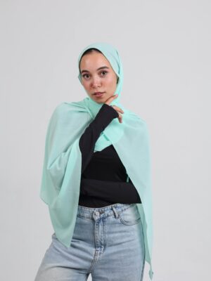 Natural Chiffon Scarf-Mint