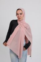 Natural Chiffon Scarf-Dusty rose