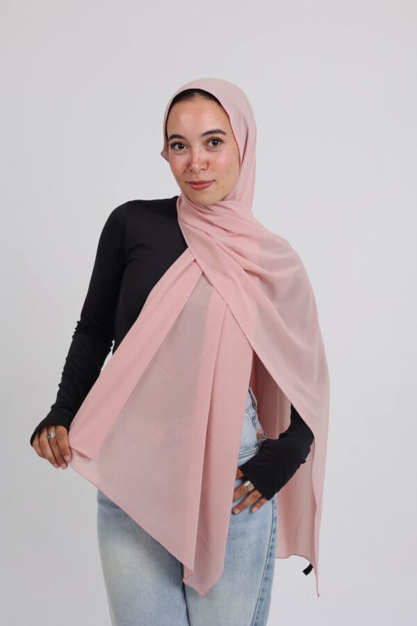 Natural Chiffon Scarf-Dusty rose