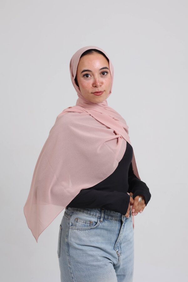 Natural Chiffon Scarf-Dusty rose