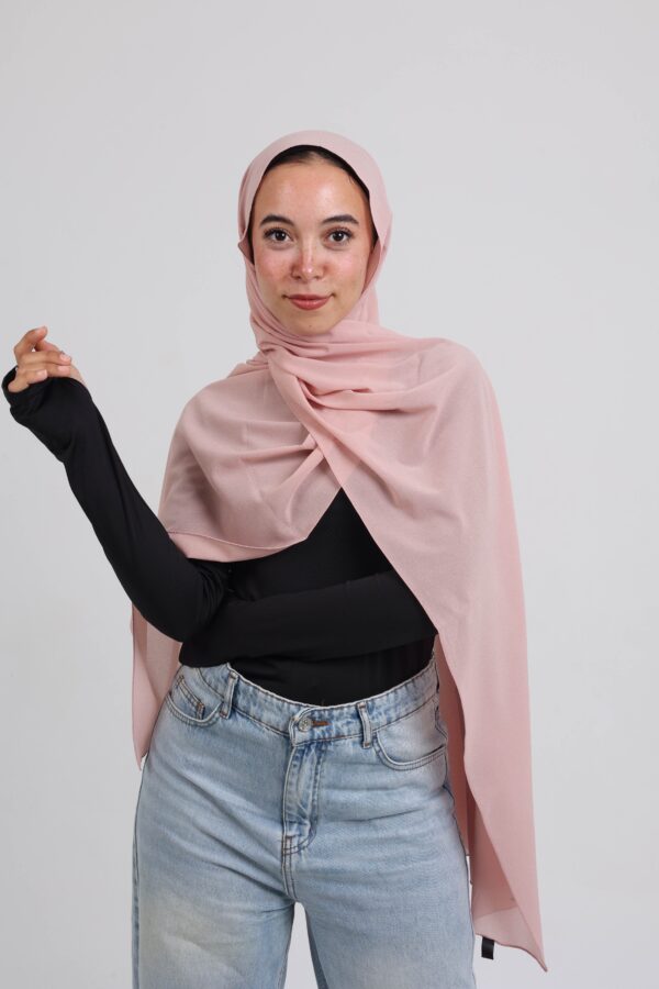 Natural Chiffon Scarf-Dusty rose