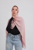 Natural Chiffon Scarf-Dusty rose