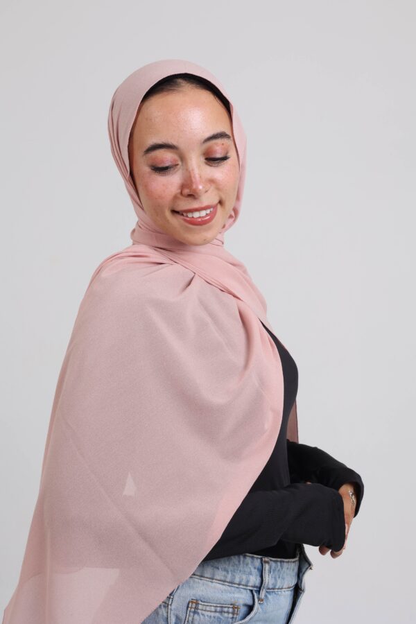 Natural Chiffon Scarf-Dusty rose