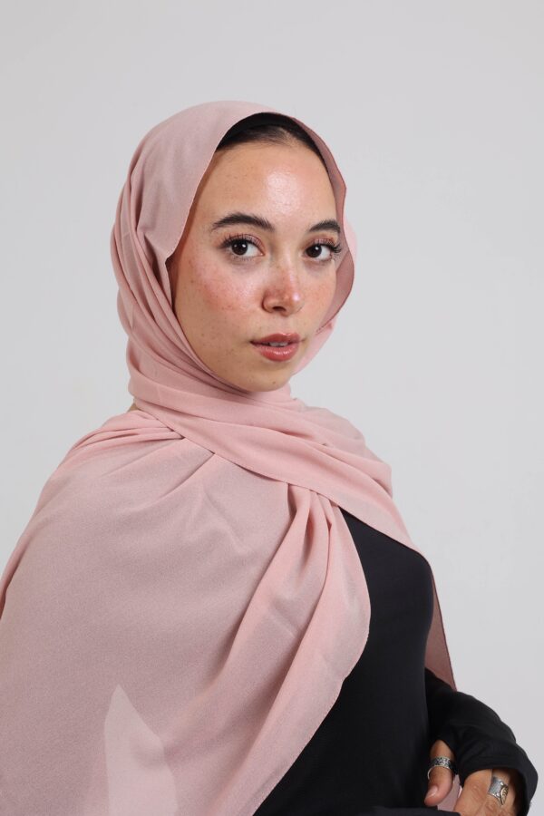 Natural Chiffon Scarf-Dusty rose