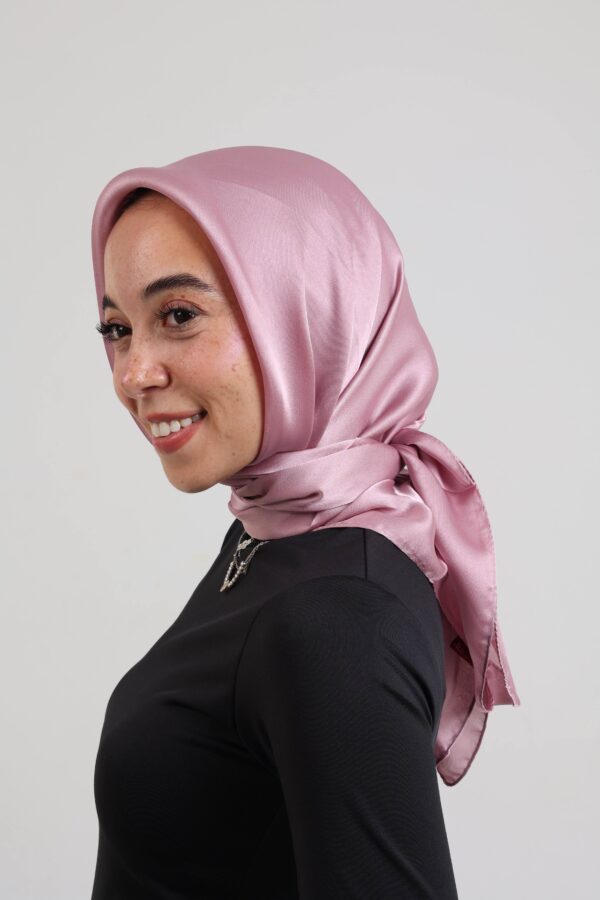 Janjan Silky Satin Square Scarf-Pink