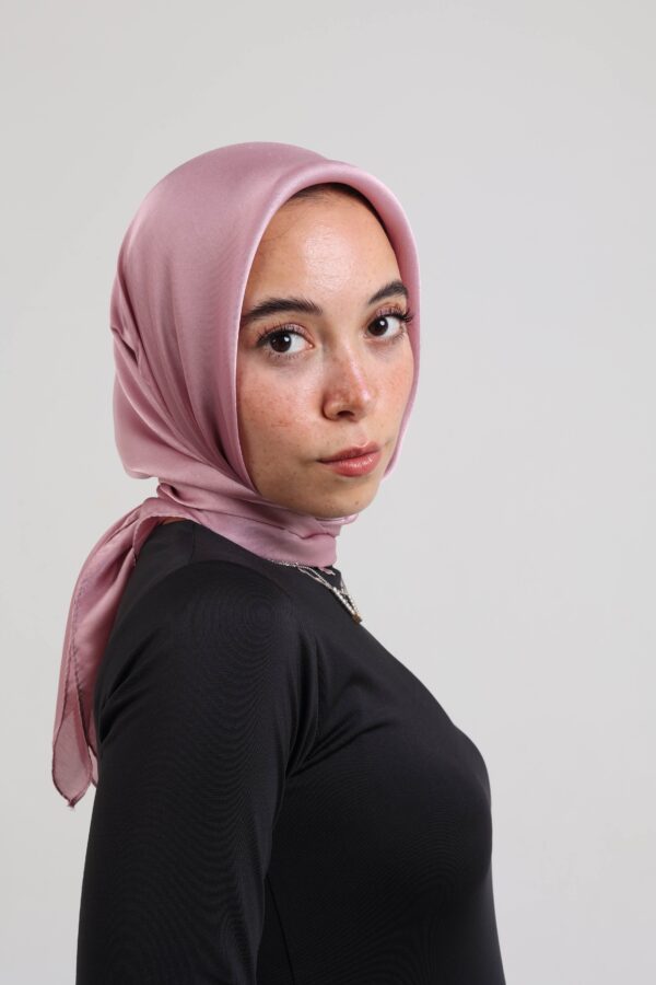 Janjan Silky Satin Square Scarf-Pink