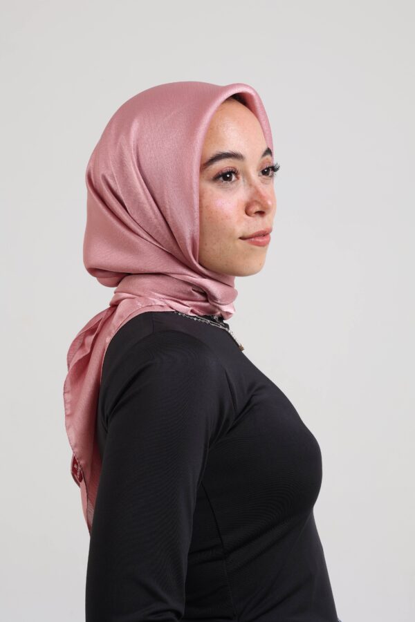 Janjan Silky Satin Square Scarf-Rose