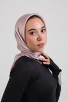 Janjan Silky Satin Square Scarf-Powder