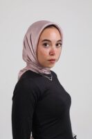Janjan Silky Satin Square Scarf-Powder