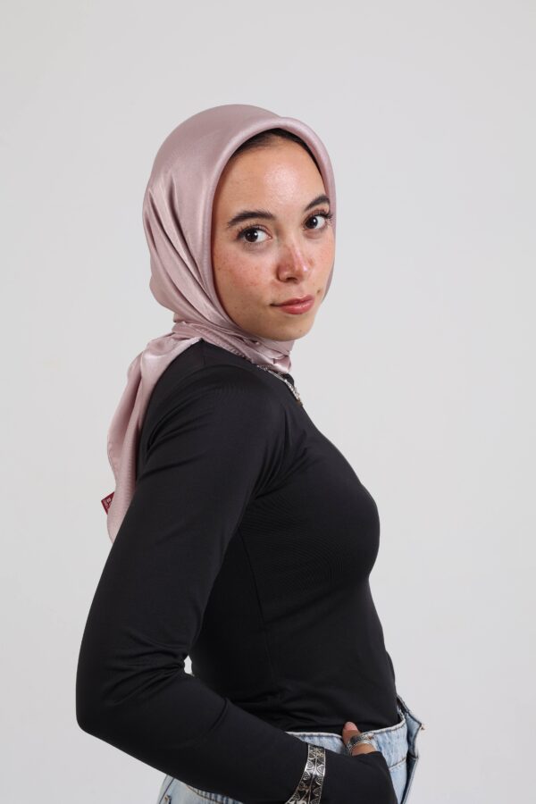 Janjan Silky Satin Square Scarf-Powder
