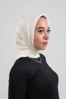 Janjan Silky Satin Square Scarf-Off White