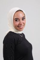 Janjan Silky Satin Square Scarf-Off White