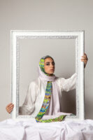 Silky Satin Arabesque Scarf-01