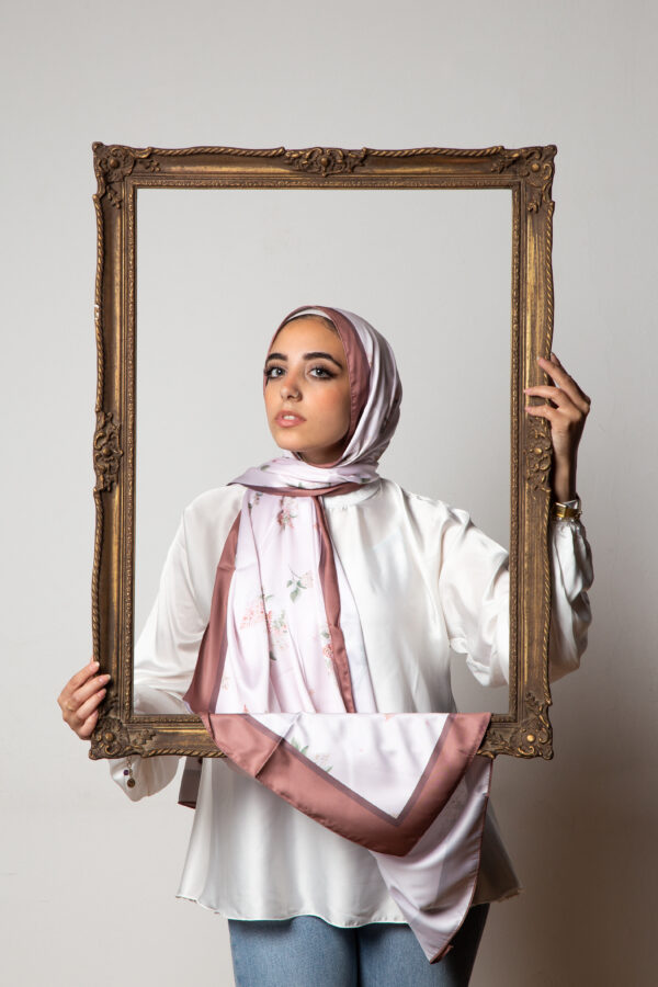 Silky Satin Flory Scarf-05