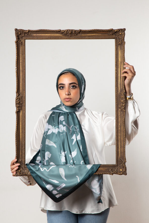 Silky Satin Flory Scarf-07