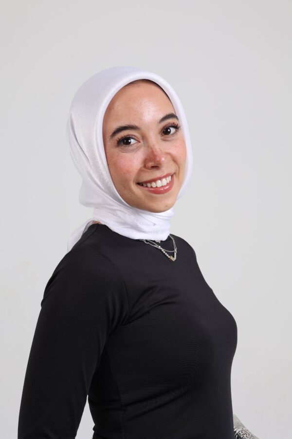 Janjan Silky Satin Square Scarf-White
